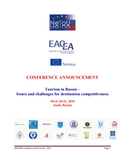 Issues and challenges for destination competitiveness