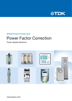 Film Capacitors - Power Factor Correction - Product Profile