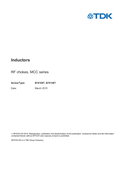 Inductors - RF chokes, MCC series - B78108T, B78148T