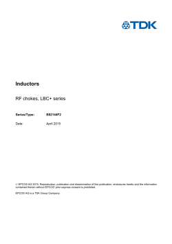 Inductors - RF chokes - LBC+ series - B82144F2