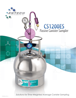 Solutions for Time-Weighted Average Canister Sampling.