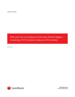AML and Tax Compliance in the Asia-Pacific Region