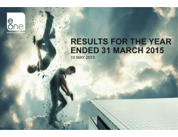 RESULTS FOR THE YEAR ENDED 31 MARCH 2015