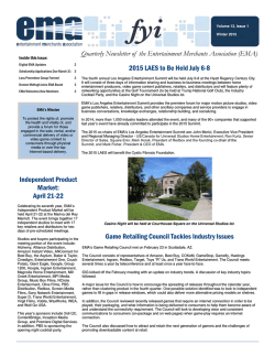EMA fyi - Winter 2015 - Entertainment Merchants Association