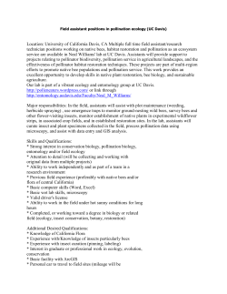 Field assistant positions in pollination ecology