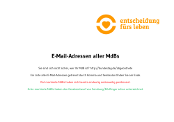E-Mail-Adressen aller MdBs - Entscheidung fÃ¼rs Leben
