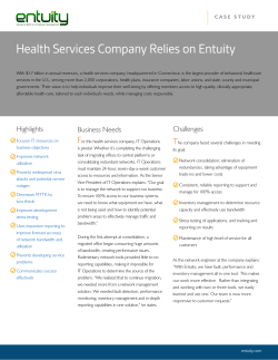 Health Services Company Relies on Entuity