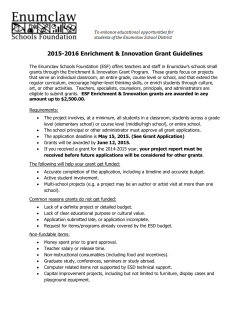 2015-2016 Enrichment & Innovation Grant Guidelines
