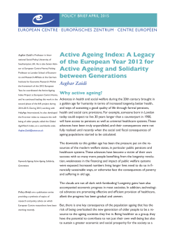 Active Ageing Index: A Legacy of the European Year 2012 for Active