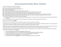 Environmental Studies Major Checklist