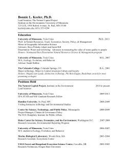 Keeler CV - Institute on the Environment