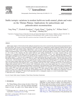 Stable isotopic variations in modern herbivore tooth enamel, plants