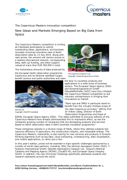 New Ideas and Markets Emerging Based on Big Data from Space