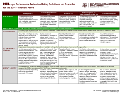 PATHways Performance Evaluation Rating Definitions