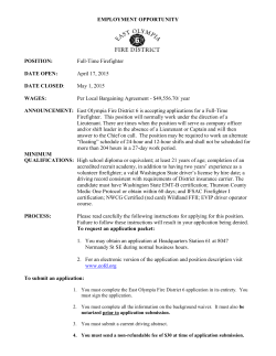 EMPLOYMENT OPPORTUNITY - East Olympia Fire District