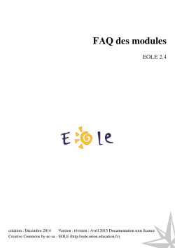 FAQ des modules - Eole