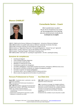 Sharon CHARLET Consultante Senior - Coach