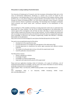 PhD position in analog modeling of fault deformation The