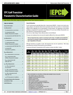 EPC GaN Transistor Parametric Characterization Guide
