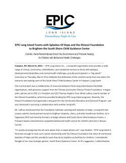 EPIC Long Island Teams with Splashes Of Hope and the Elmezzi