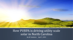 How PURPA is Driving Utility Scale Solar in North Carolina