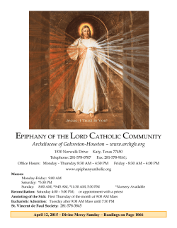 April 12, 2015 - Epiphany of the Lord Catholic Community