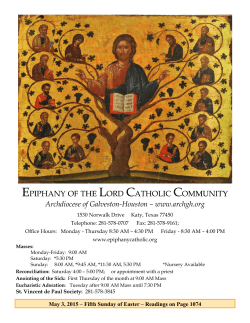 May 3, 2015 - Epiphany of the Lord Catholic Community