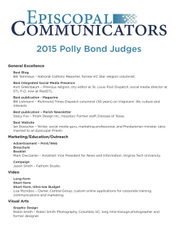 2015 Polly Bond Judges - Episcopal Communicators