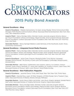 2015 Awards Winners List - Episcopal Communicators