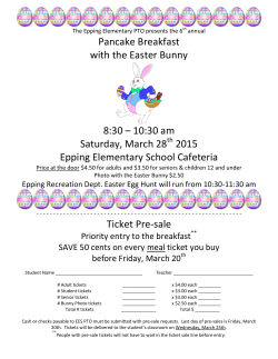 Pancake Breakfast with the Easter Bunny 8:30 â 10:30 am Saturday