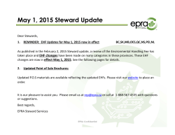 May 1, 2015 Steward Update