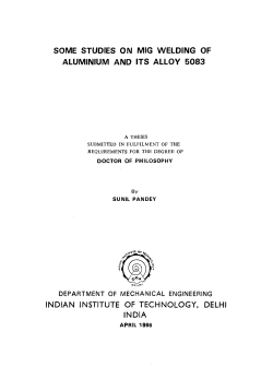 some studies on mig welding of aluminium and