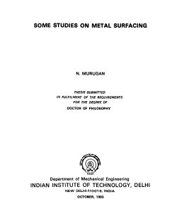some studies on metal surfacing indian institute