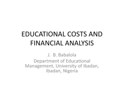 EDUCATIONAL COSTS AND FINANCIAL ANALYSIS