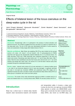 Effects of bilateral lesion of the locus coeruleus on the sleep