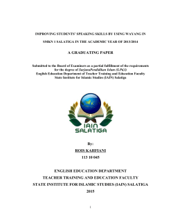 A GRADUATING PAPER By: ROIS KAHFIANI 113 10 045 ENGLISH