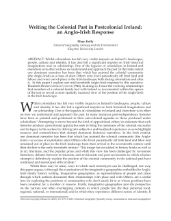 Writing the Colonial Past in Postcolonial Ireland: an Anglo