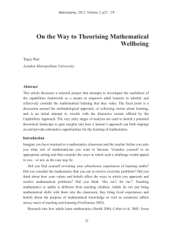 On the Way to Theorising Mathematical Wellbeing