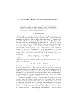 AFFINE WEYL GROUPS AND LANGLANDS DUALITY 1