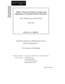 Taylor`s Theorem for Matrix Functions with
