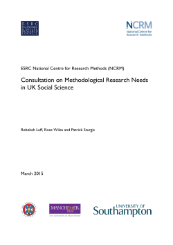 Consultation on Methodological Research Needs in UK Social