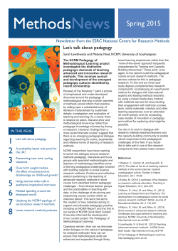 MethodsNews Spring 2015 - NCRM EPrints Repository