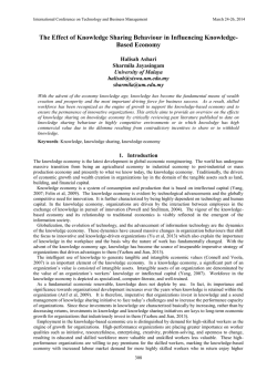 The Effect of Knowledge Sharing Behaviour in Influencing