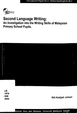 Second Language Writing: - Universiti Malaysia Sabah