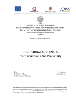 conditional sentences - UniversitÃ  degli Studi di Sassari