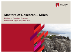 MRes_Info_2015 - Earth & Planetary Sciences