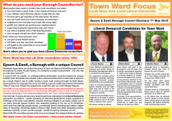 Town ward Focus April 2015 - Epsom & Ewell Liberal Democrats