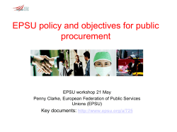 EPSU policy and objectives for public procurement