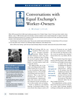 Conversations with Equal Exchange`s WorkerâOwners