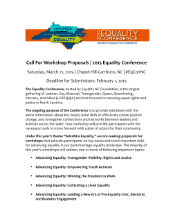 Call For Workshop Proposals | 2015 Equality Conference